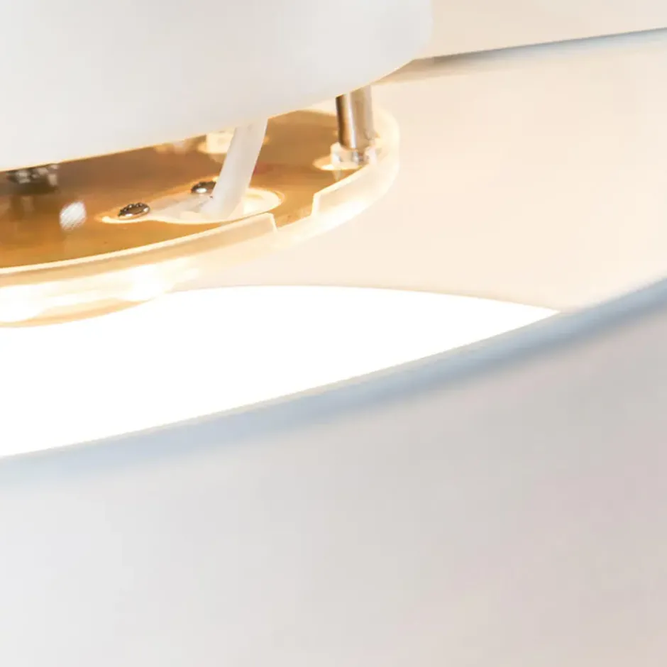 Qazqa plafondlamp van stof drum led wit geïntegreerde led