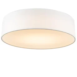 Qazqa plafondlamp van stof drum led wit geïntegreerde led