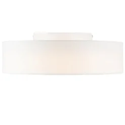 Qazqa plafondlamp van stof drum led wit geïntegreerde led