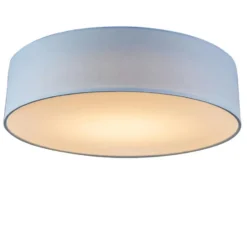 Qazqa plafondlamp van stof drum led blauw geïntegreerde led