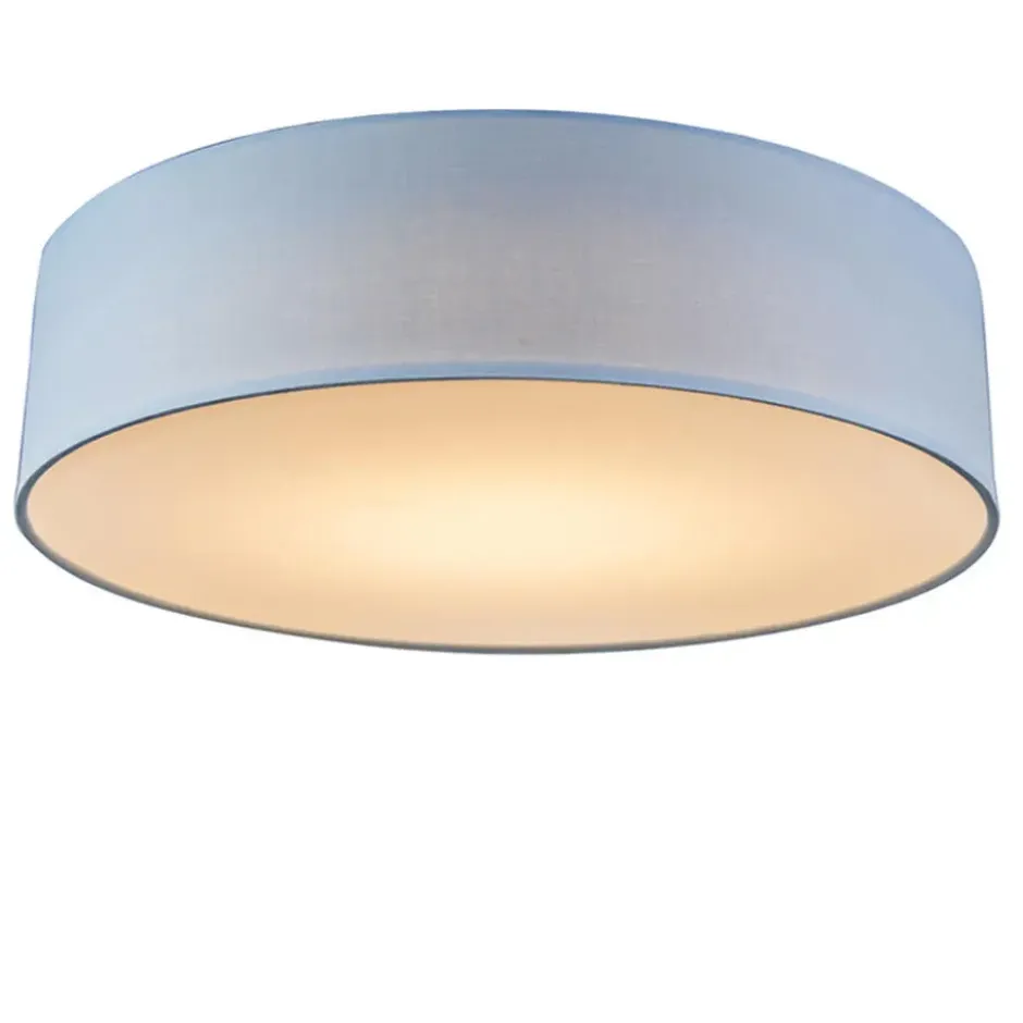Qazqa plafondlamp van stof drum led blauw geïntegreerde led