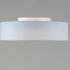 Qazqa plafondlamp van stof drum led blauw geïntegreerde led