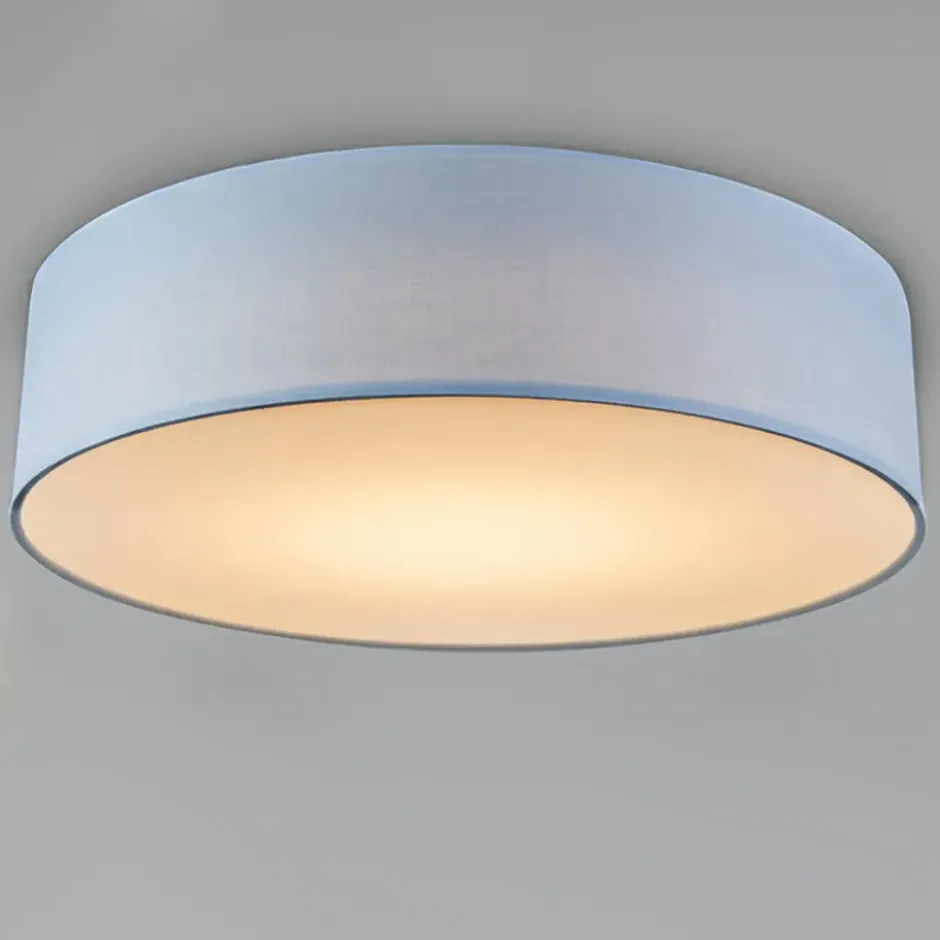 Qazqa plafondlamp van stof drum led blauw geïntegreerde led