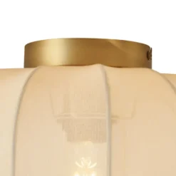 Qazqa plafondlamp van stof pluni beige e27