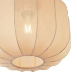 Qazqa plafondlamp van stof pluni beige e27