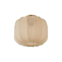 Qazqa plafondlamp van stof pluni beige e27