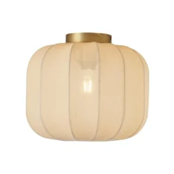 Qazqa plafondlamp van stof pluni beige e27