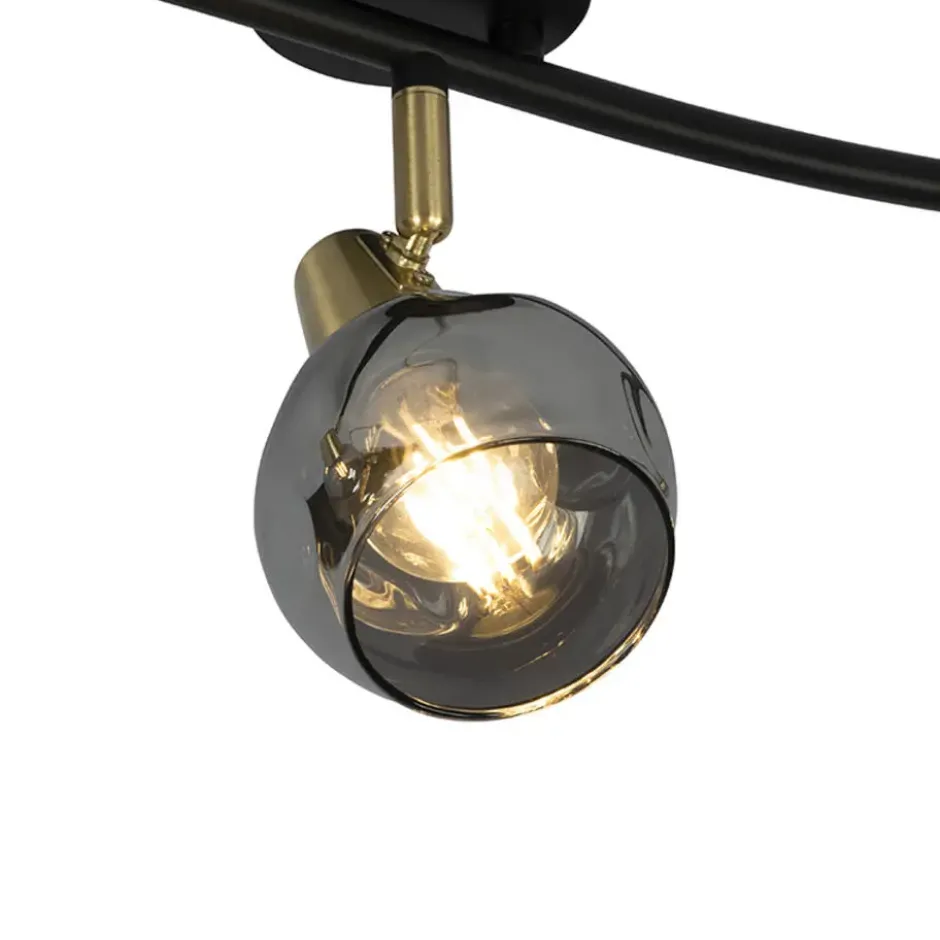 Qazqa plafondlamp vidro goudkleurig e14