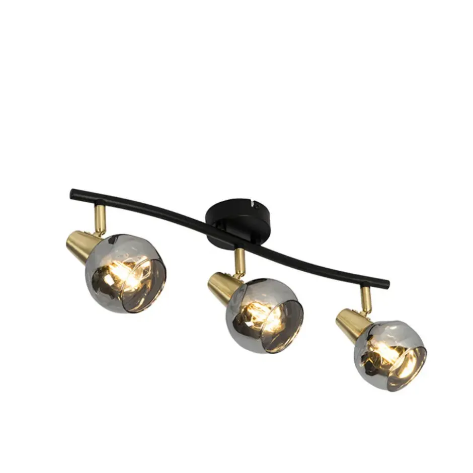 Qazqa plafondlamp vidro goudkleurig e14
