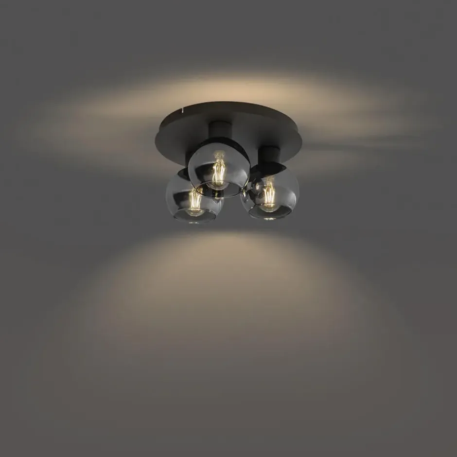 Qazqa plafondlamp vidro grijs e27