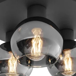 Qazqa plafondlamp vidro grijs e27