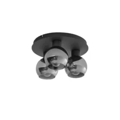Qazqa plafondlamp vidro grijs e27