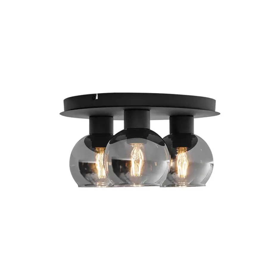 Qazqa plafondlamp vidro grijs e27