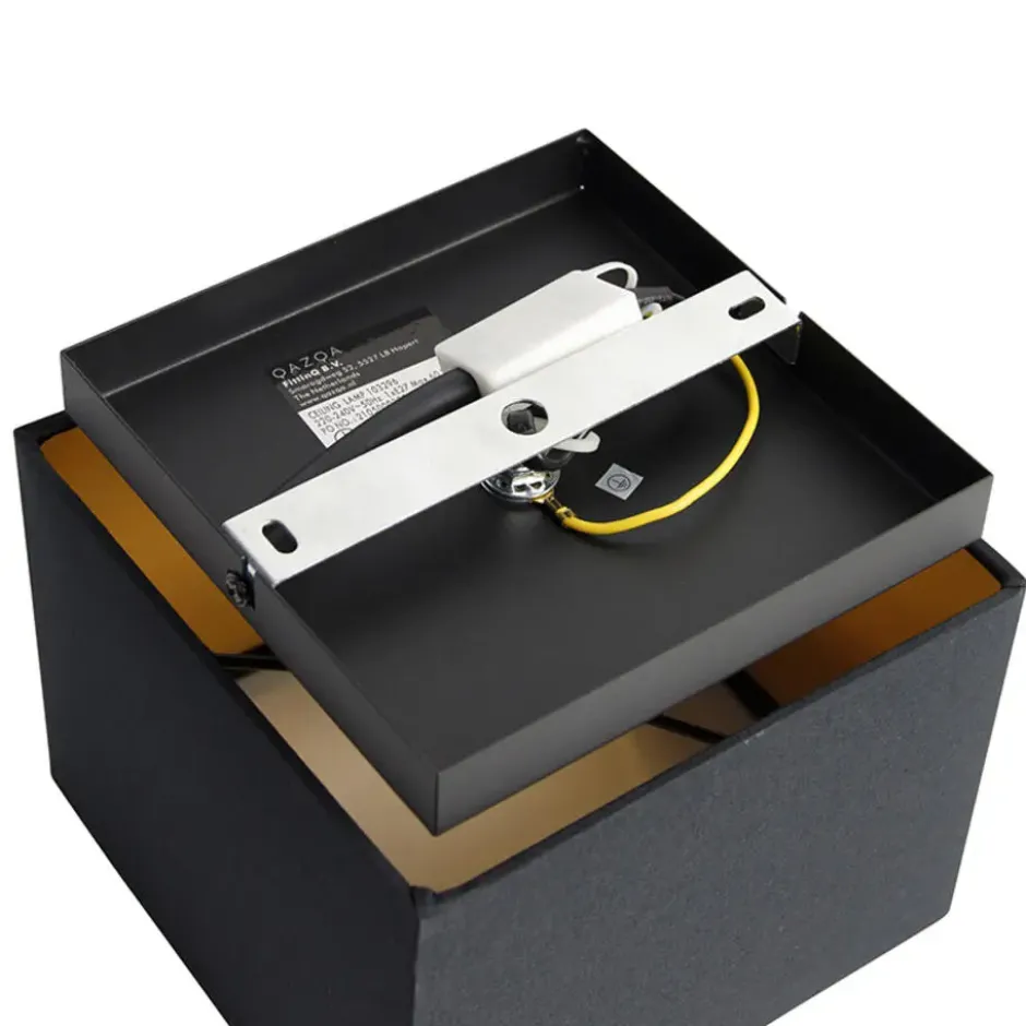 Qazqa plafondlamp vt zwart e27