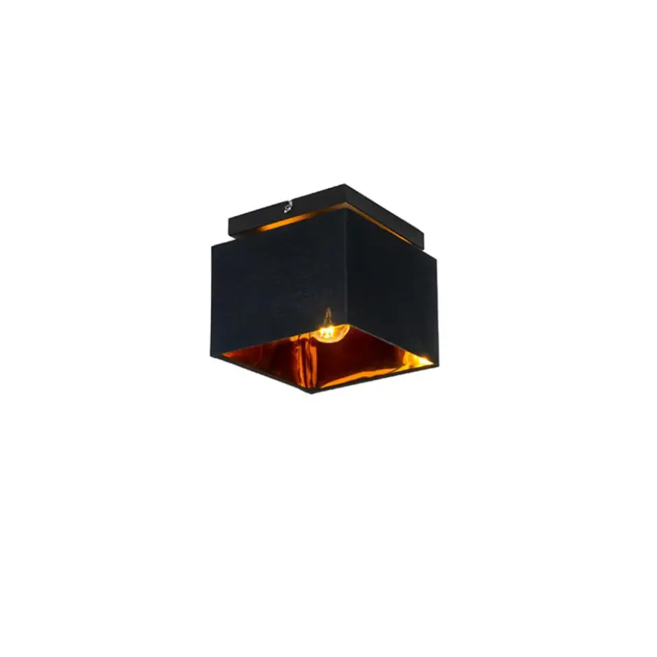 Qazqa plafondlamp vt zwart e27
