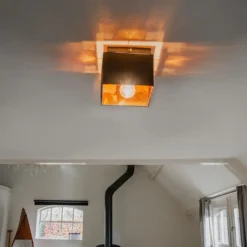 Qazqa plafondlamp vt zwart e27