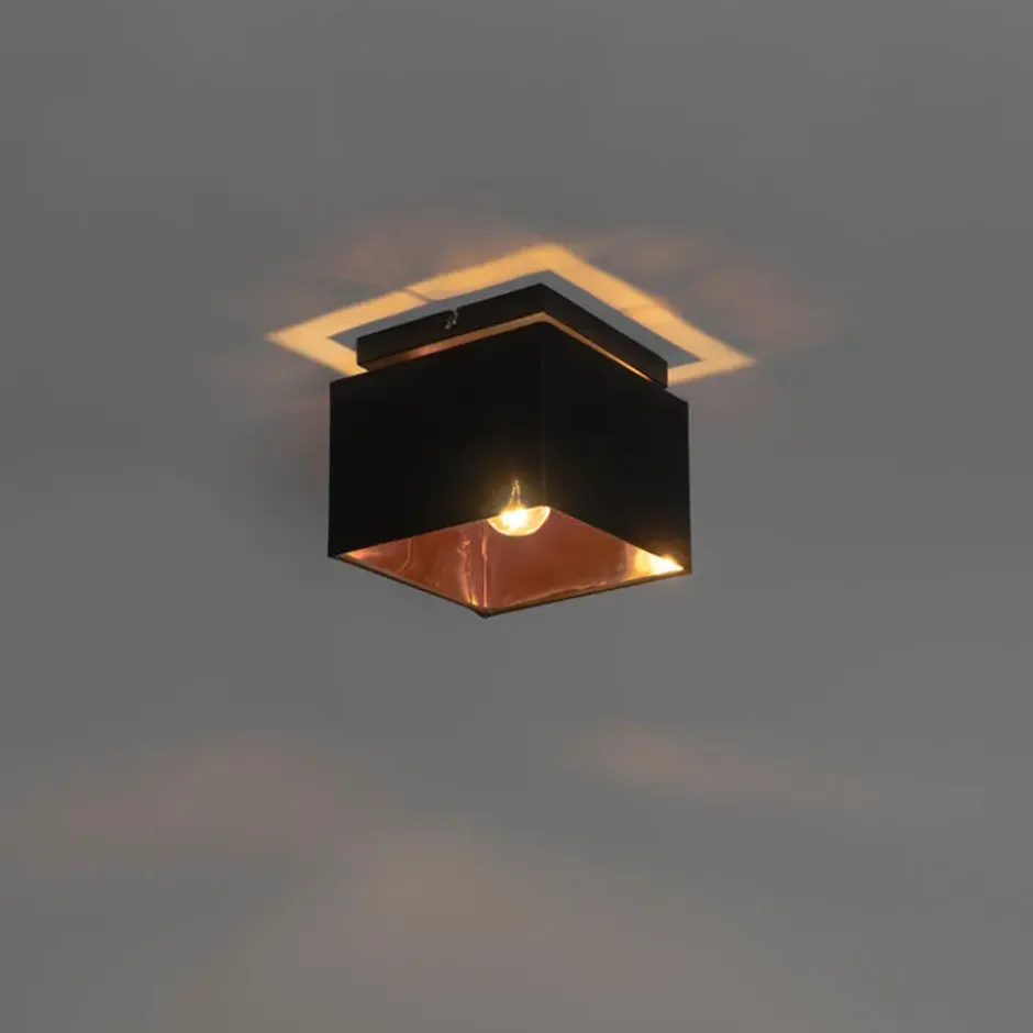 Qazqa plafondlamp vt zwart e27