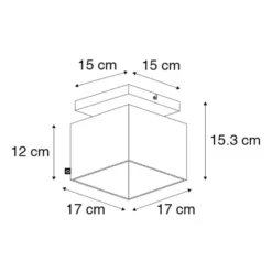 Qazqa plafondlamp vt zwart e27
