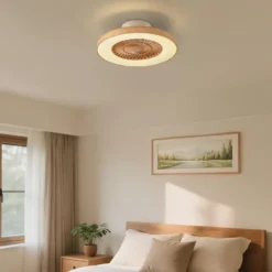 Qazqa plafondventilator climo beige geïntegreerde led