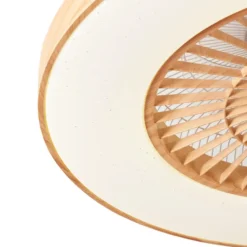 Qazqa plafondventilator climo beige geïntegreerde led