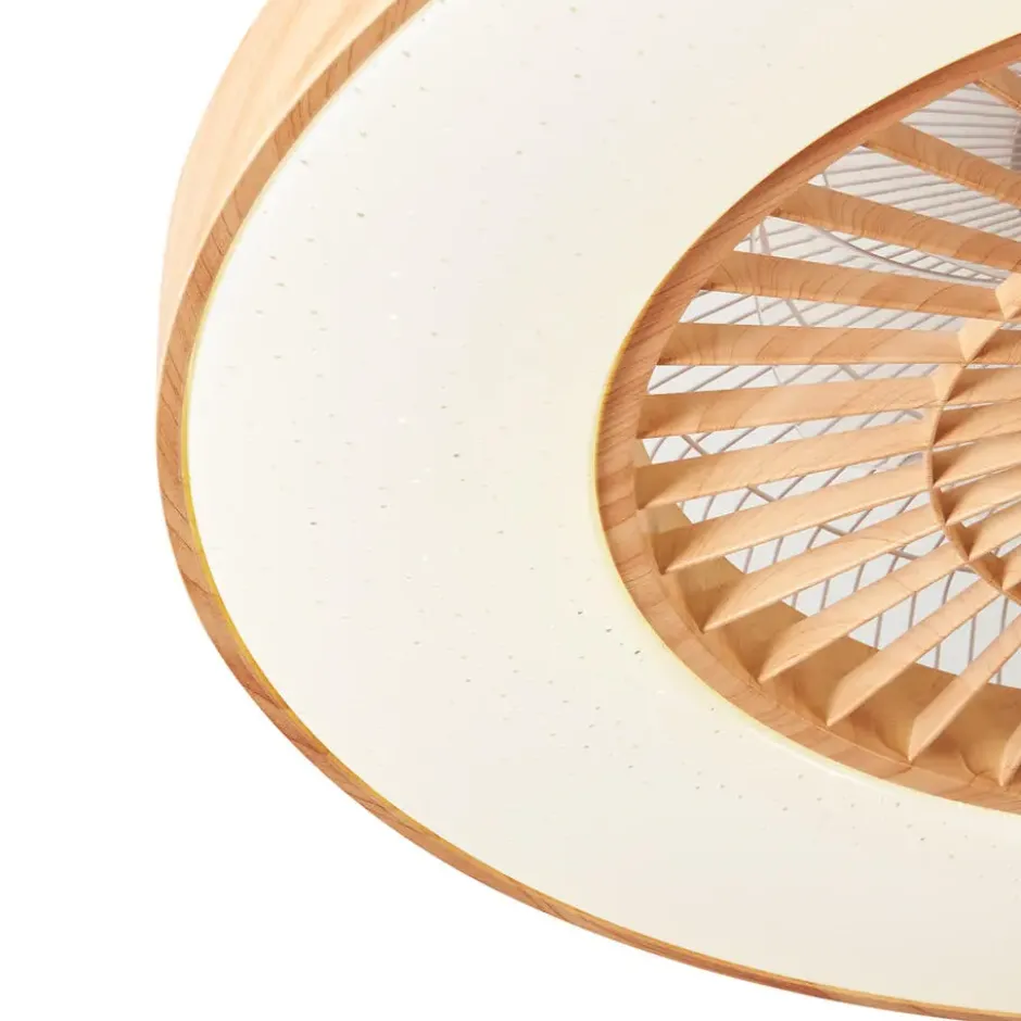 Qazqa plafondventilator climo beige geïntegreerde led