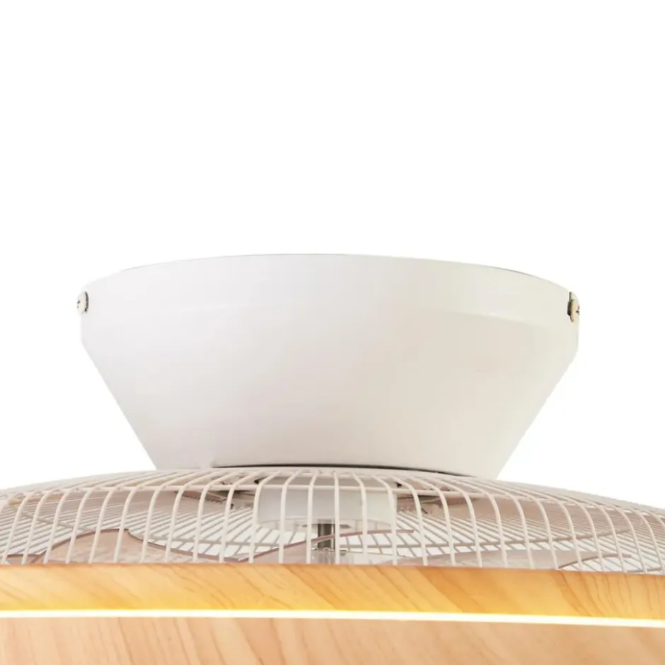 Qazqa plafondventilator climo beige geïntegreerde led