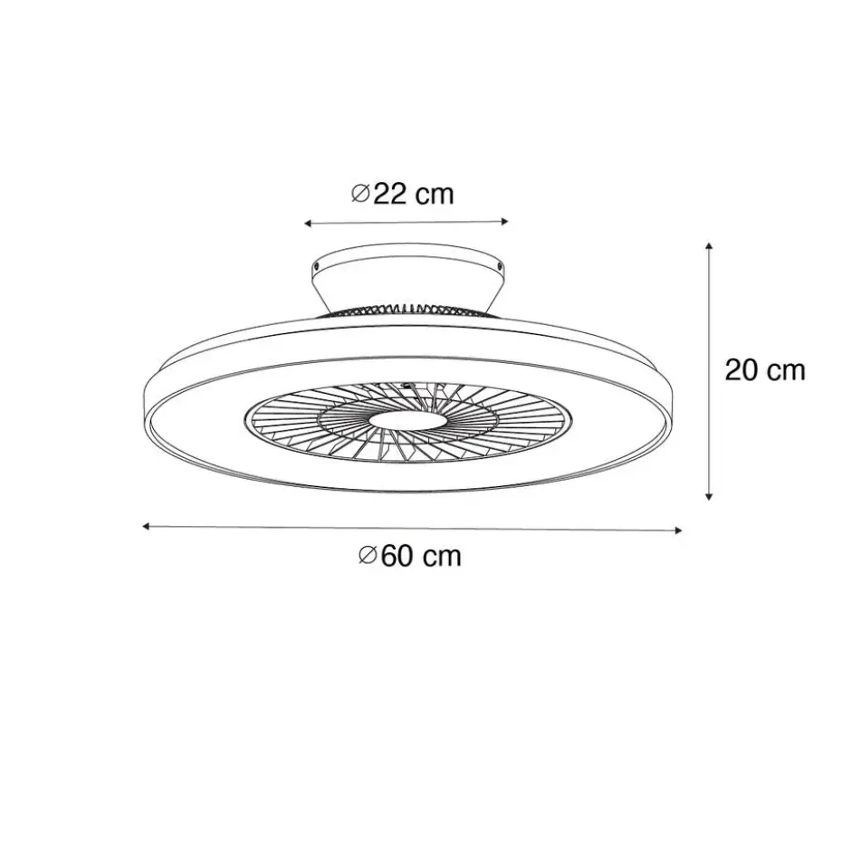 Qazqa plafondventilator climo beige geïntegreerde led