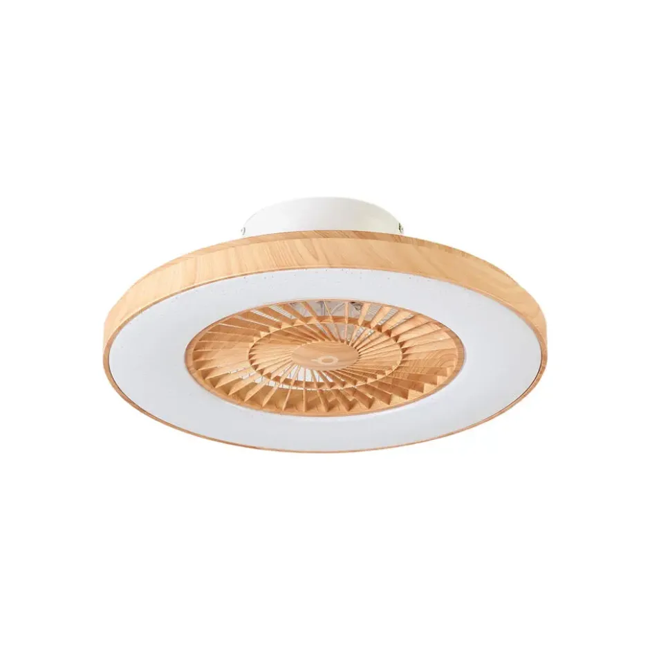 Qazqa plafondventilator climo beige geïntegreerde led