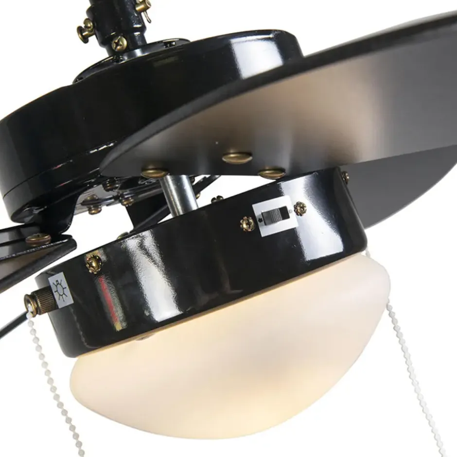 Qazqa plafondventilator fresh zwart e14