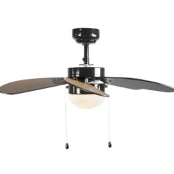 Qazqa plafondventilator fresh zwart e14