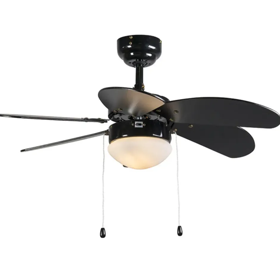 Qazqa plafondventilator fresh zwart e14