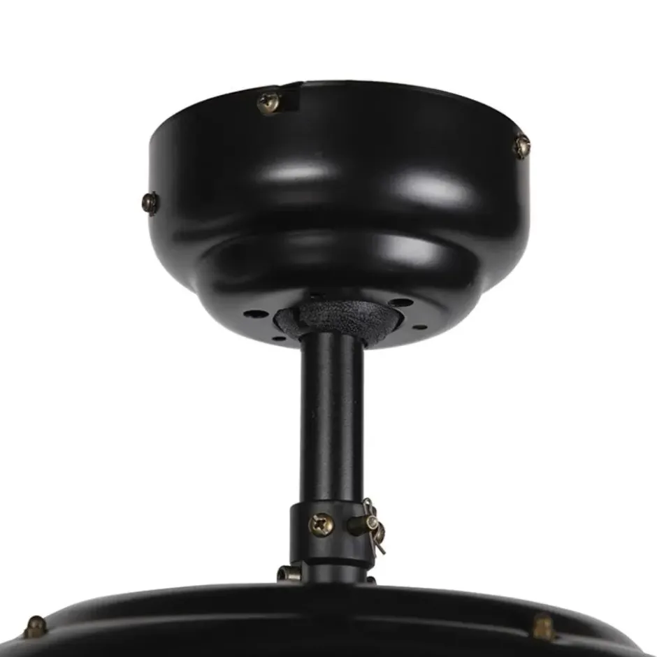 Qazqa plafondventilator magna licht88 zwart e27