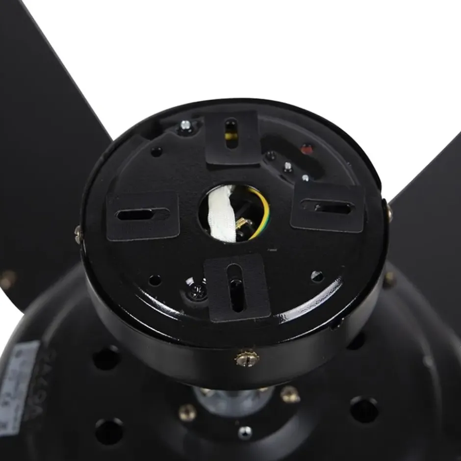 Qazqa plafondventilator magna licht88 zwart e27