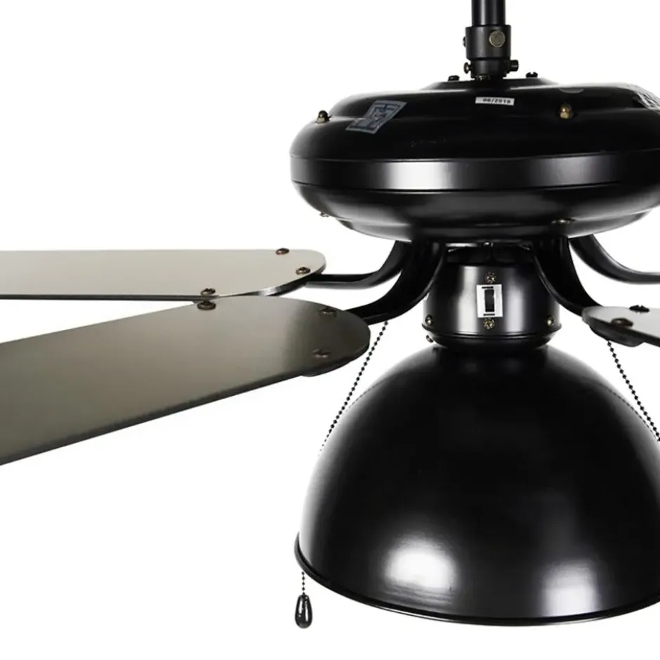 Qazqa plafondventilator magna licht88 zwart e27