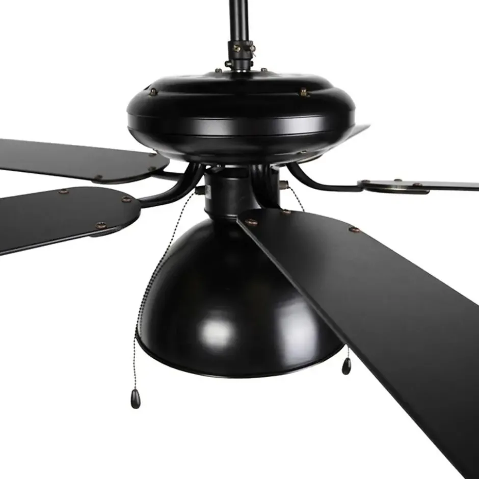 Qazqa plafondventilator magna licht88 zwart e27