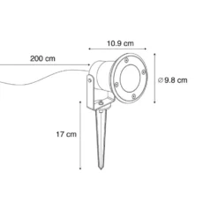 Qazqa prikspot basic zwart gu10