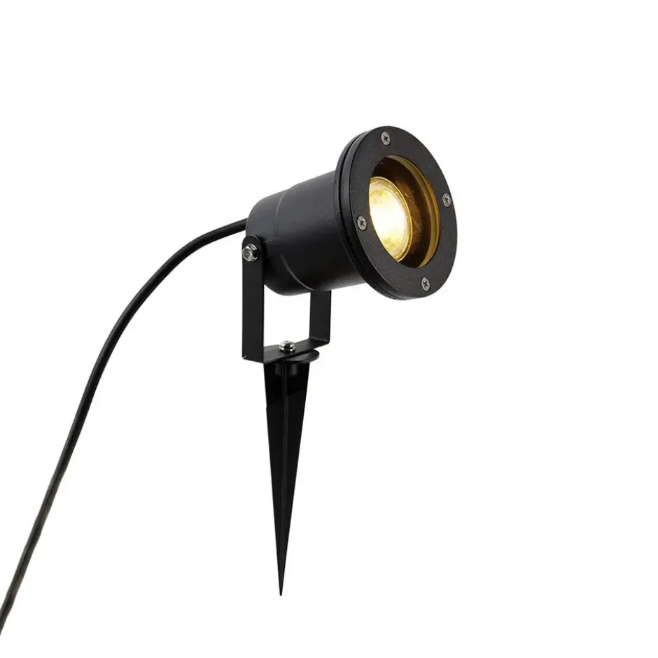 Qazqa prikspot basic zwart gu10