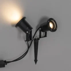Qazqa prikspot basic zwart gu10