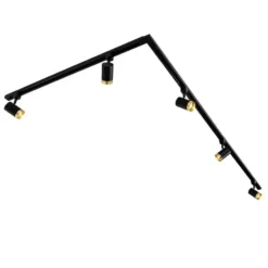Qazqa railverlichting set iconic jeana zwart gu10