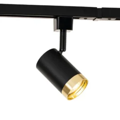 Qazqa railverlichting set iconic jeana zwart gu10