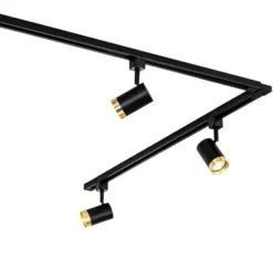 Qazqa railverlichting set iconic jeana zwart gu10