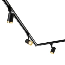 Qazqa railverlichting set iconic jeana zwart gu10