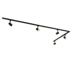Qazqa railverlichting set iconic jeana zwart gu10