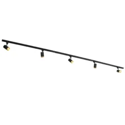 Qazqa railverlichting set iconic jeana zwart gu10