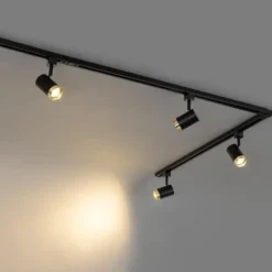 Qazqa railverlichting set iconic jeana zwart gu10