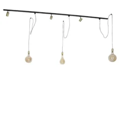 Qazqa railverlichting set iconic cavalux jeana goudkleurig gu10