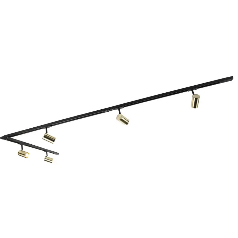 Qazqa railverlichting set iconic jeana goudkleurig gu10