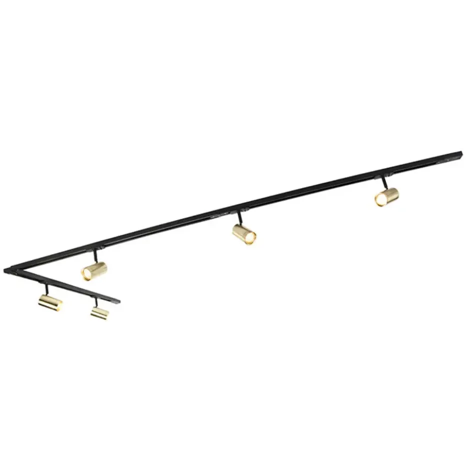 Qazqa railverlichting set iconic jeana goudkleurig gu10