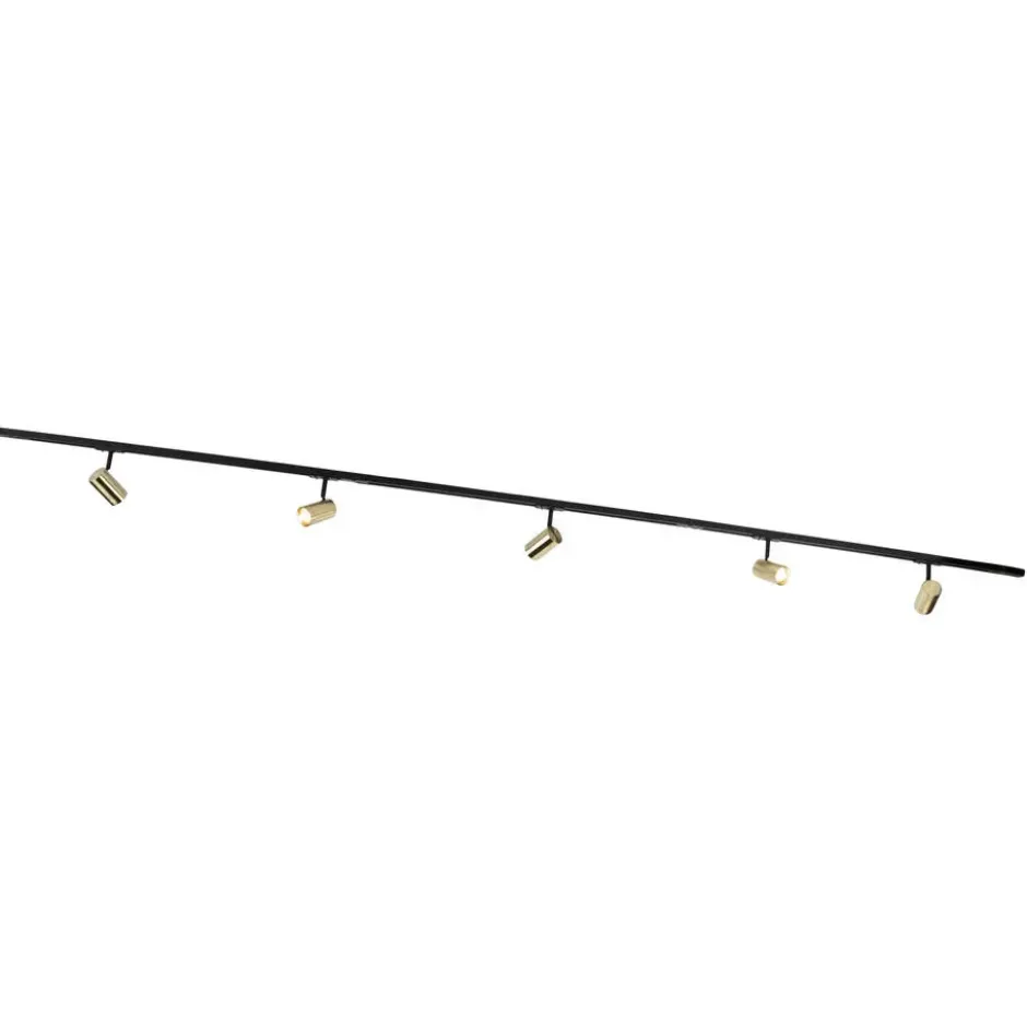 Qazqa railverlichting set iconic jeana goudkleurig gu10