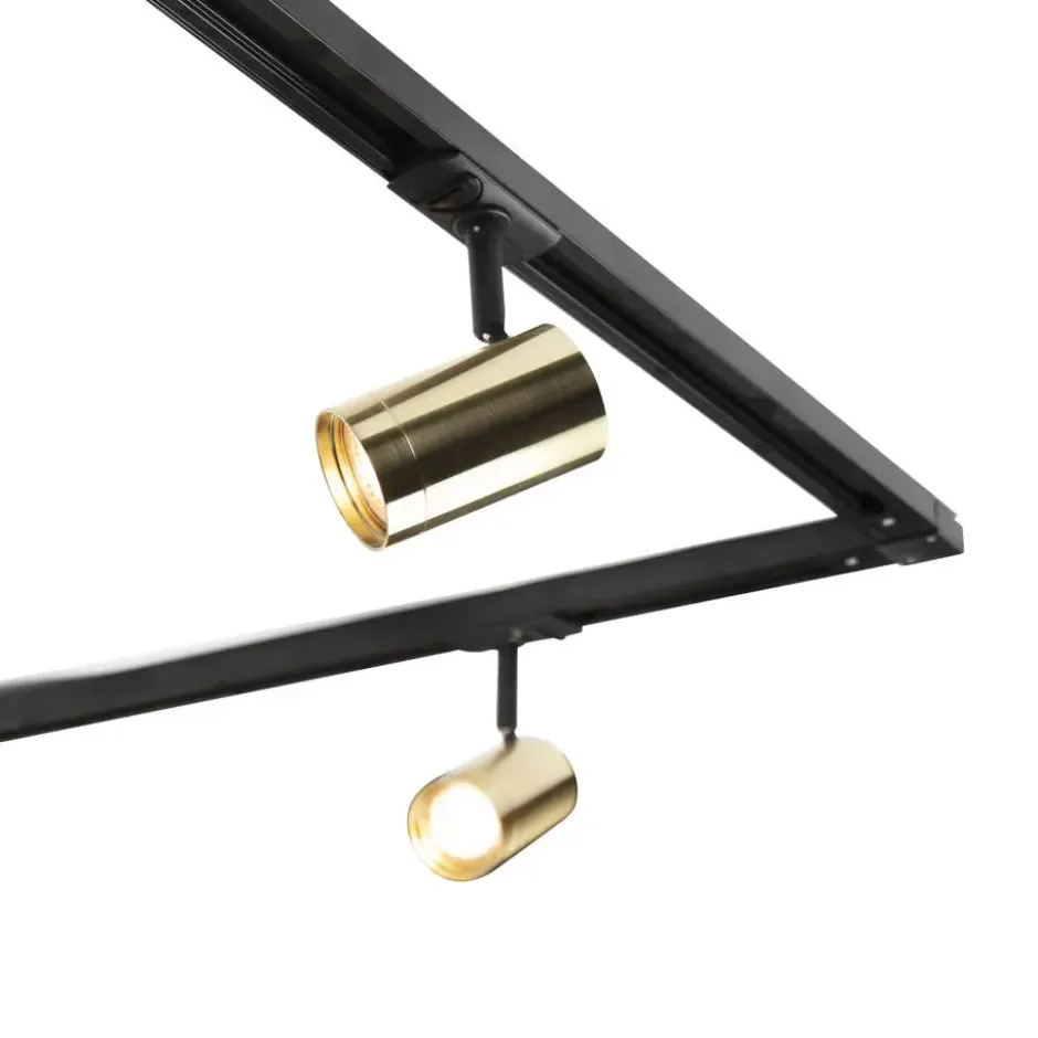 Qazqa railverlichting set iconic jeana goudkleurig gu10